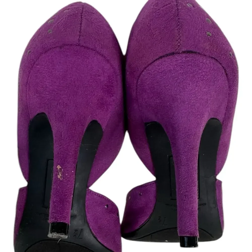 Christian Siriano Purple Stud Open Toe Women’s heels Size 7.5